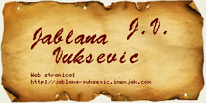 Jablana Vukšević vizit kartica